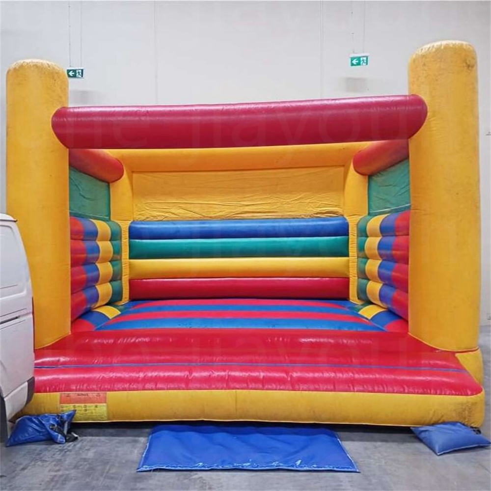 Unique style trampolines balloon inflatable jumper castle rainbow color bouncing house bouncer with blower on discout