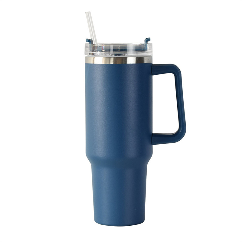 40oz Stainless Steel Tumbler with Handle and Straw Vacuum Sealed Insulated Travel Mug