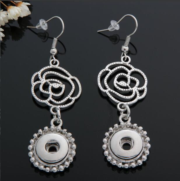 Charm 12mm Noosa Snap Button Dangle Chandelier Earring 9 Style selection Flower series