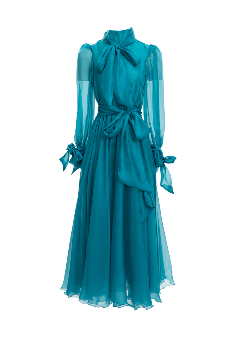 Kvinnors landningsbanor spetsar krage långa ärmar elegant high street klänning med skärmar vestidos