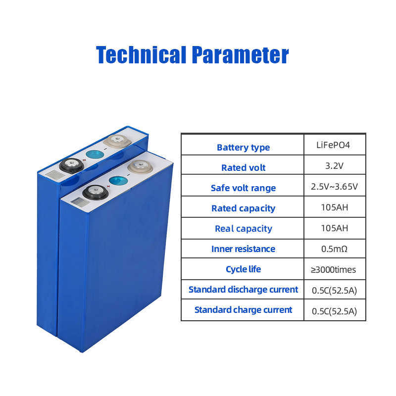 Batterie Li-ion LiFePO4 3.2V, 105ah, coque en aluminium, pour énergie solaire, bricolage, alimentation domestique, 12V, 24V, 48V, batterie externe, en Stock