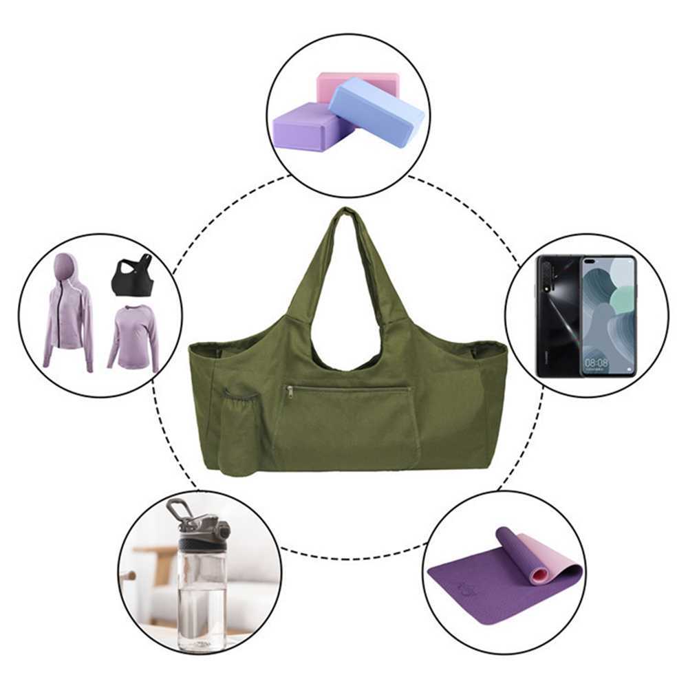 Buitenzakken Grote capaciteit Yoga Bag Canvas Sport Gym Tas Yoga Mat Tote draagbare reis Handtas Dames Fitness Schoudertas met zijzak T230129