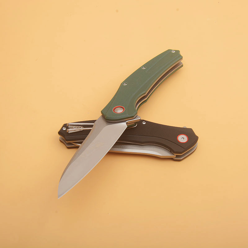 Prix d'usine G0115 Flipper Couteau Pliant 8Cr14Mov Satin Tanto Point Lame G10 avec Poignée En Acier Inoxydable Roulement À Billes Couteaux De Poche EDC À Ouverture Rapide