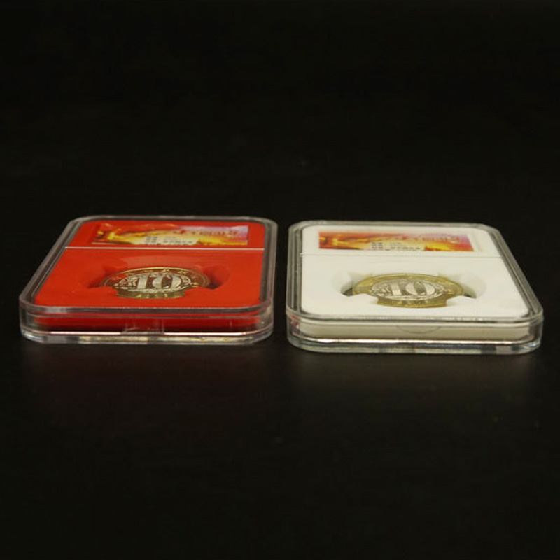 صناديق العملات المعدنية التذكارية حامل اللوحة عملة العملة المعدنية مخزنة مخزنة الحافظة حاويات جمع العملة الحاويات الحاويات LX5395