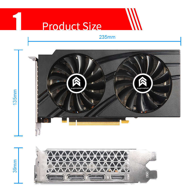 Graphicsplayer carte graphique RTX3060 GDDR6 12G 192 bits ordinateur cartes vidéo GPU PCI Express X16 4.0 pour Nvidia PC Gaming