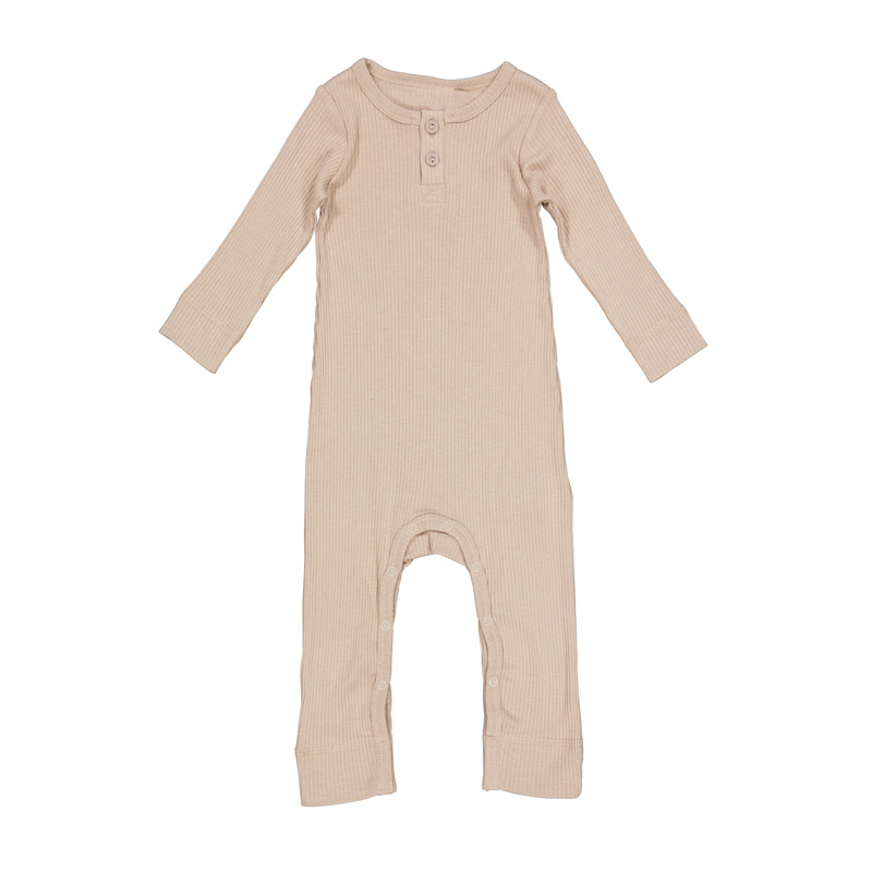 2023 baby romper ribbad stickad bomullsmodal stretchig tjej spädbarn baby bodysuit onesie långärmad utomhus baby kläder