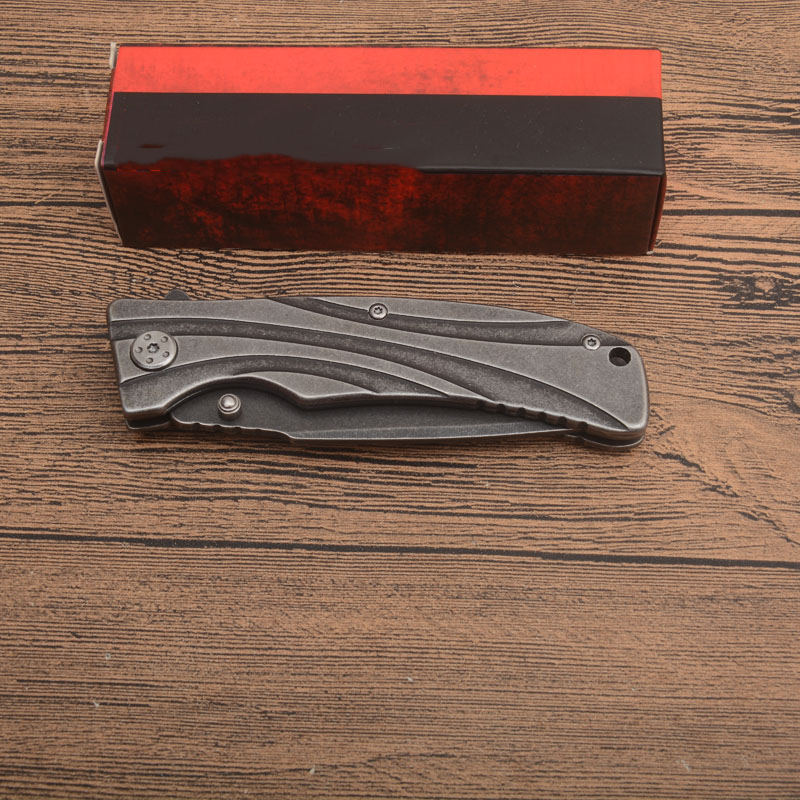 Prix ​​de l'usine S1303 BW Couteau pliant des flipper assisté 8CR13mov Black Stone Wash Blade Acier en acier inoxydable Extérieur EDC Pocket Couteaux avec Retail Box