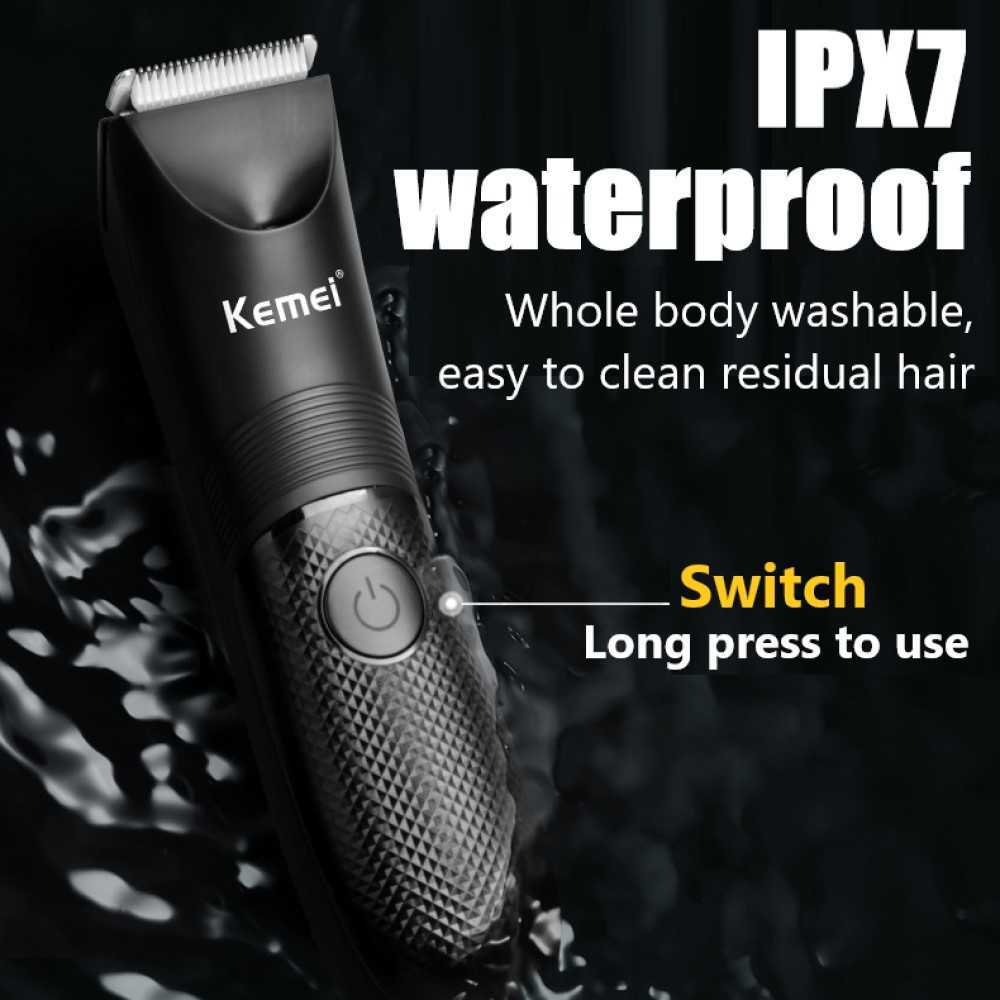 電気シェーバー Kemei 1838 洗える鼠径部ボディトリマー男性用女性電動顔ひげヘアトリマー充電式陰毛ボールボディシェーバー T230129