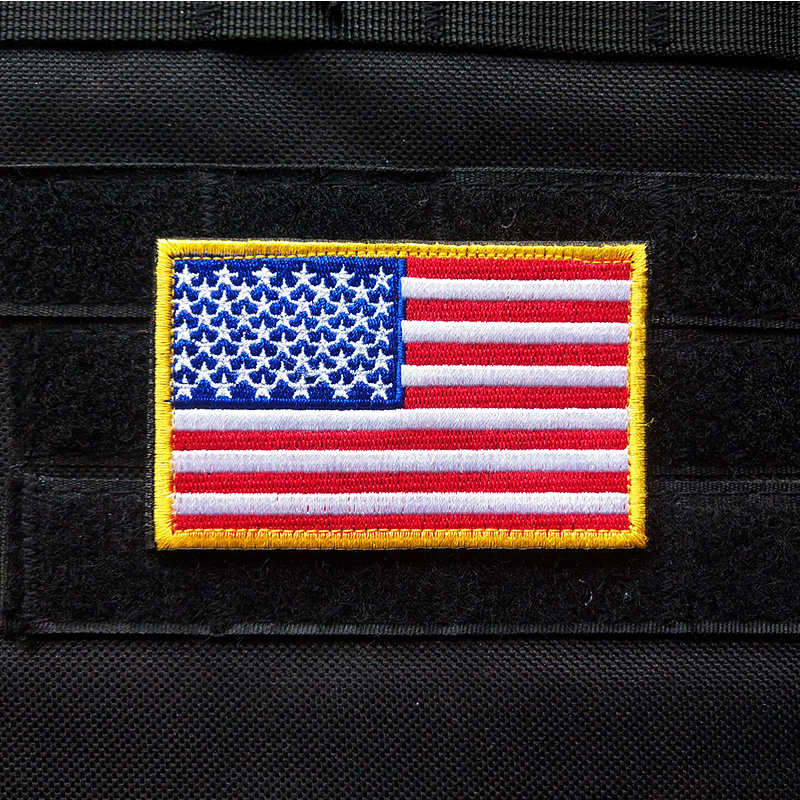 Amerikan bayrağı ABD yüksek kaliteli Siyah Taktik Nakış Ordu Rozeti Kanca Döngü Kol Bandı 3D Ceket Sırt Çantası Çıkartmalar üzerinde Sopa