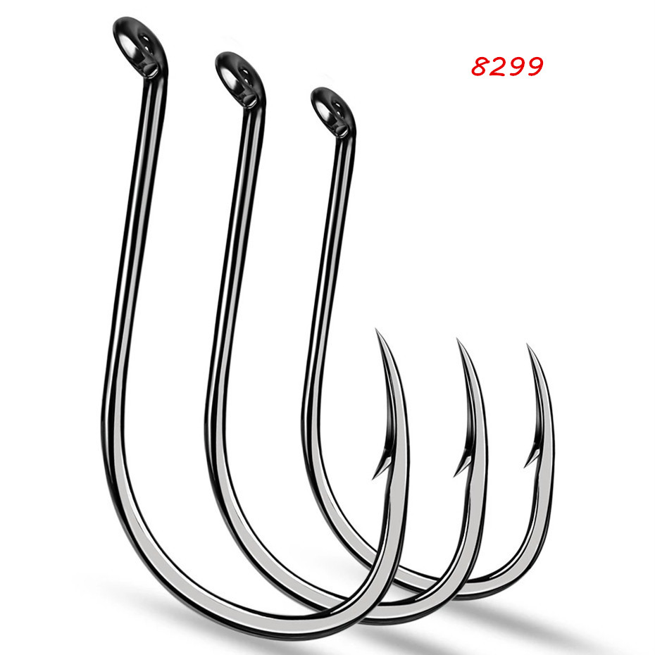 8 tama￱os 1/0# -8/0# 8299 Octopus Hook de acero alto de carbono Hanchos de p￺as de carpas asi￡ticas 200 piezas/lote FH-5