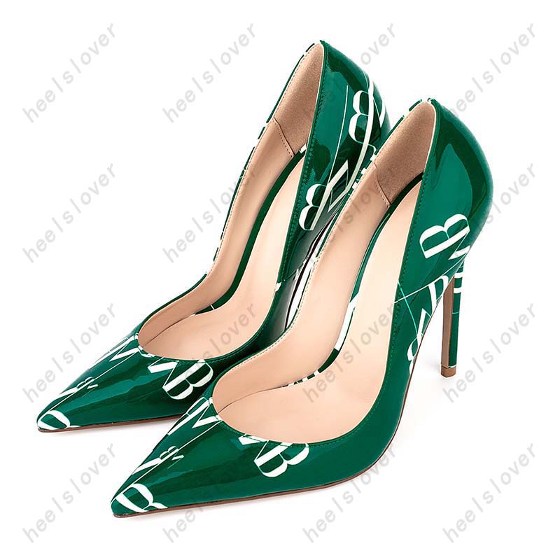 Heelslover Fashion Women Pumps Glossy Sexy Stiletto Heels مدببة بإصبع أخمص القدم