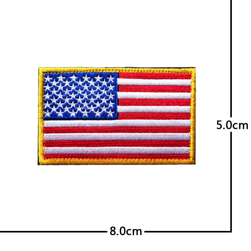 American flag USA high quality Black Tactical Embroidery Army Badge Hook Loop Armband 3D Stick on Jacket Backpack Stickers