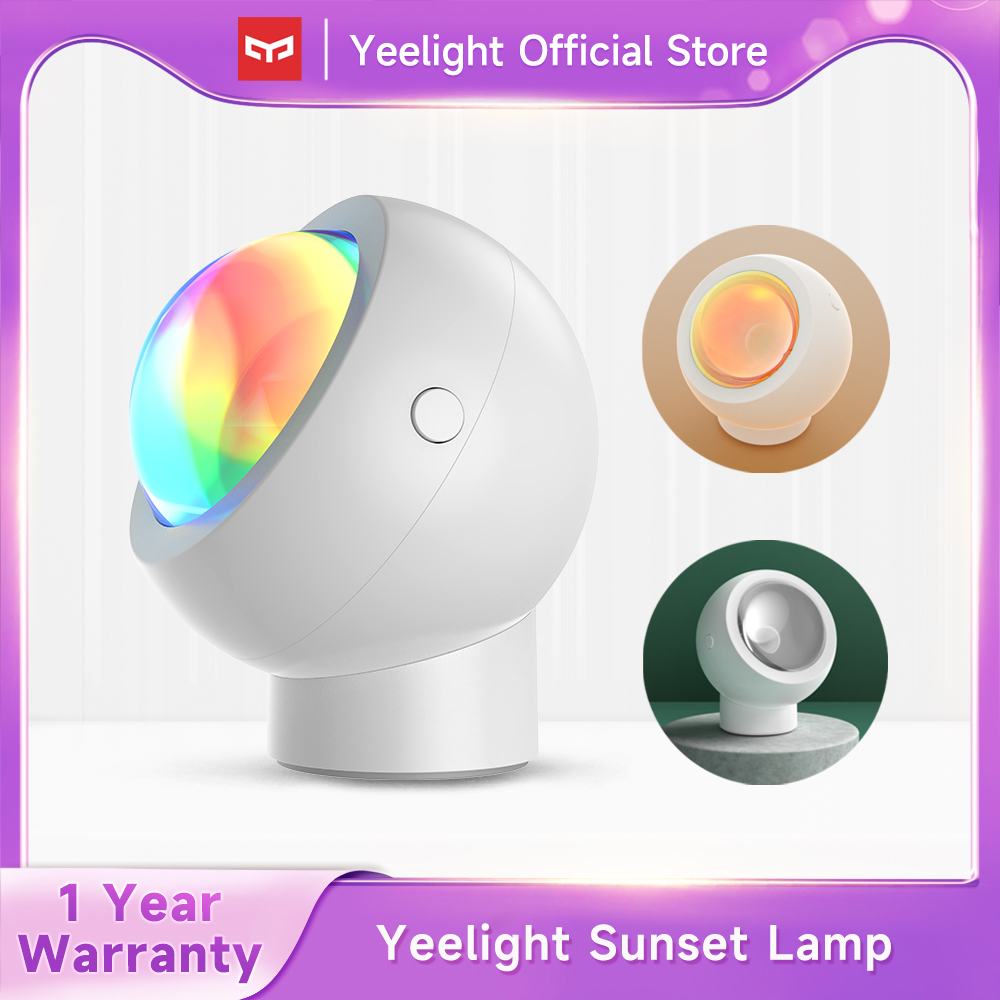Yeelight Sunset Projector Light LED Night Light Sun Rainbow Ambient Lamp med magnetisk bas 360 ° gratis rotation för Smart Home