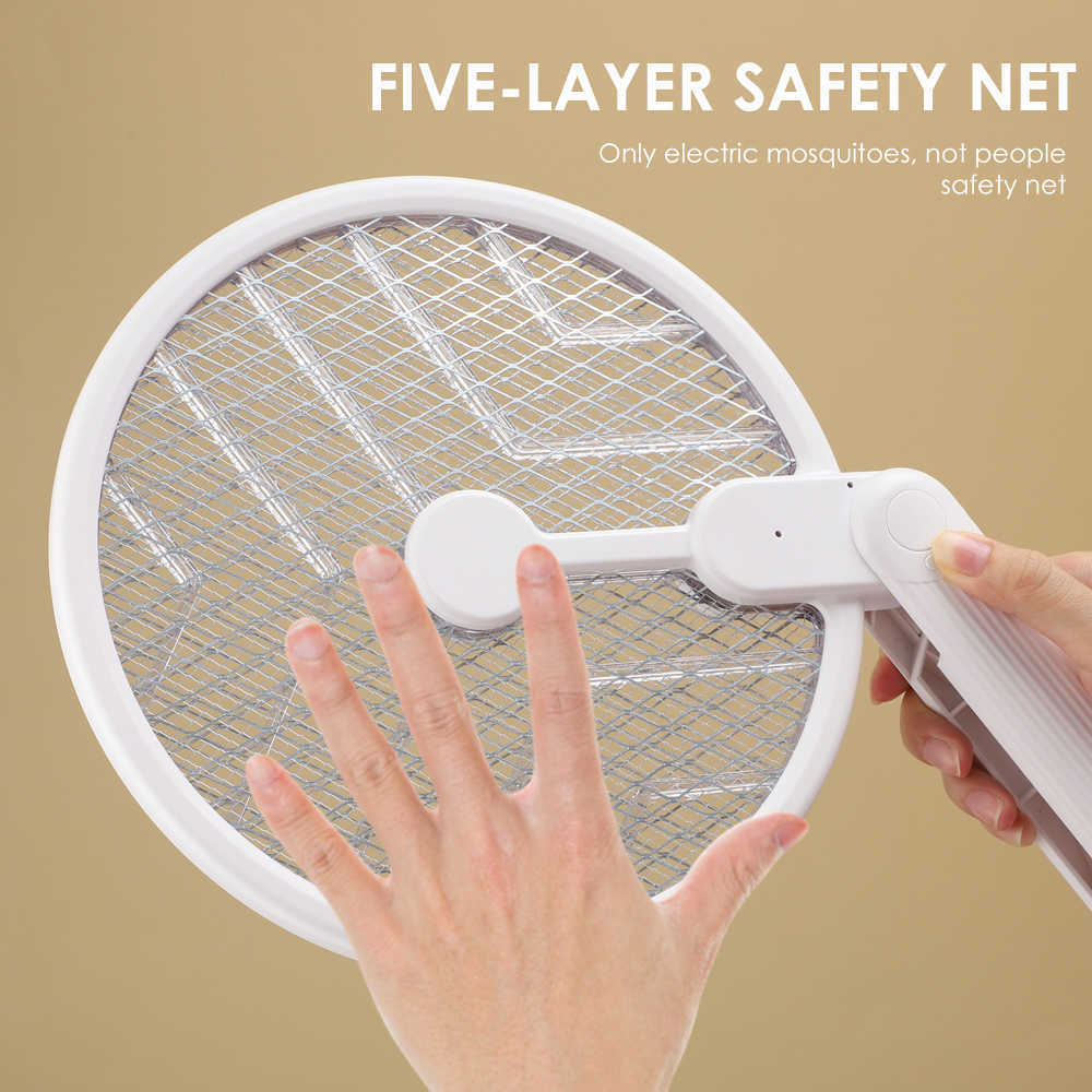 Pest Control Foldable Electric Fly Swatter Killer with UV Light USB Rechargeable LED Lamp Summer Mosquito Trap Racket Anti Insect Bug Zapper 0129