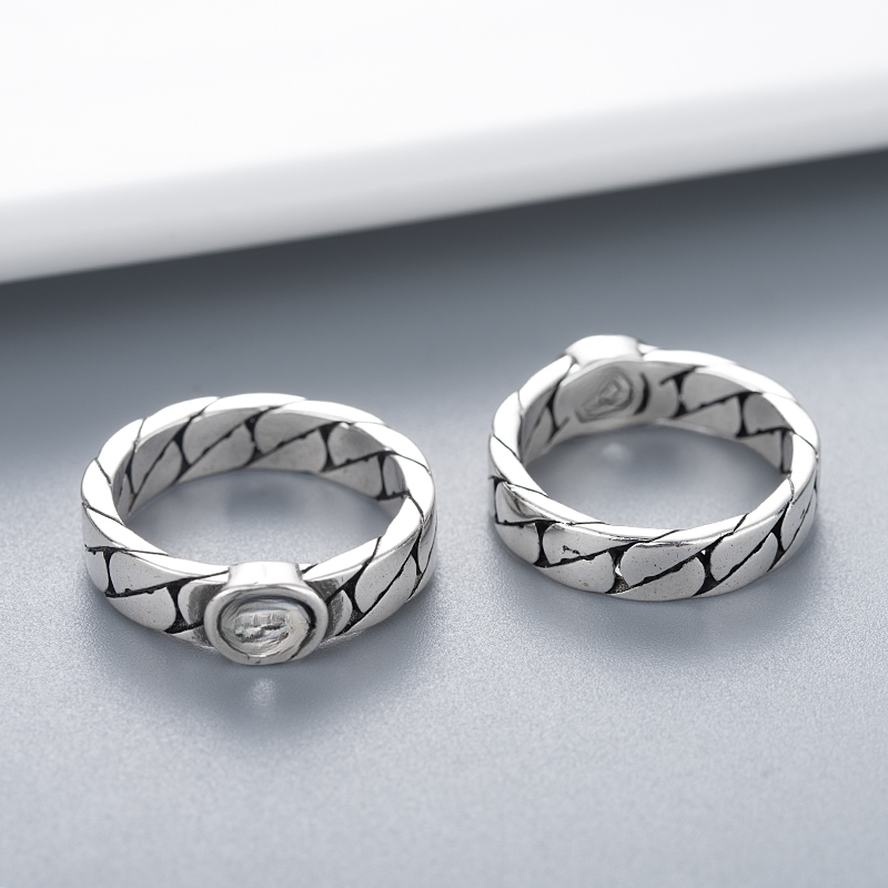Nya kärleksringar designer smycken mode randig bokstav universal 925 silverpläterad retro rostfritt stål ring parti engagemang val224n
