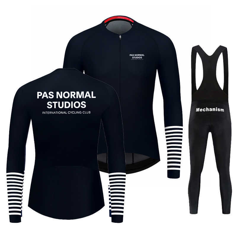 Sets 2023 PNS Spring Autumn Men's Long Sleeve Cycling clothing Team Jersey Pants Set PAS NORMAL STUDIOS Z230130