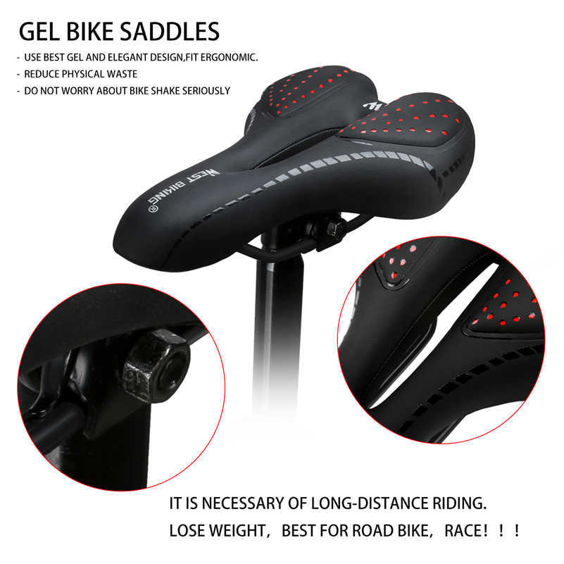 S West Bicking MTB Road Bike Seat PU Couath Cycling Cushion Saddle de bicicleta à prova de choque confortável 0130