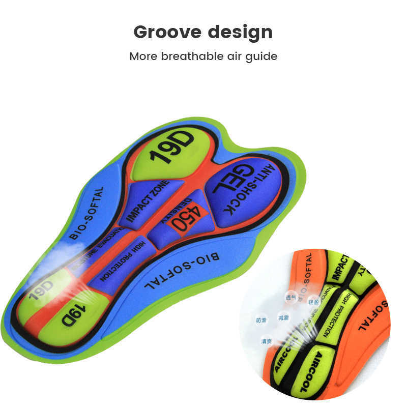 سروج الدراجات السراويل القصيرة للملابس الداخلية مقاوم للصدمة 5D وسادات الدراجة الدراجة ركوب الدراجة وسادة قاعدة السيليكا الجل وسادة الرجال نساء 0130