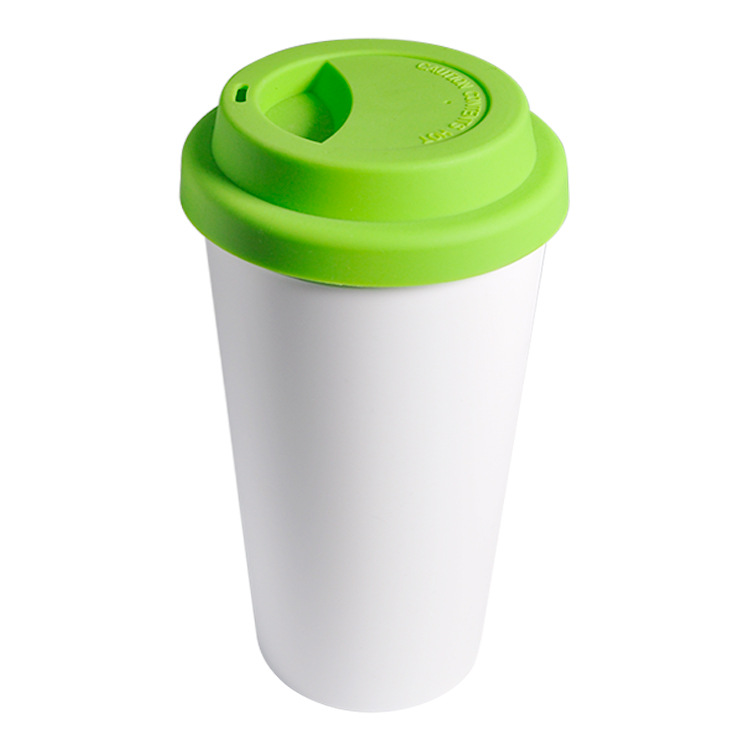 15 onças de sublimação de plástico Tumblers brancos com tampas transfira garrafas de água Diy 450ml xícaras isoladas duplas de bebida verde canecas de leite por ar A12