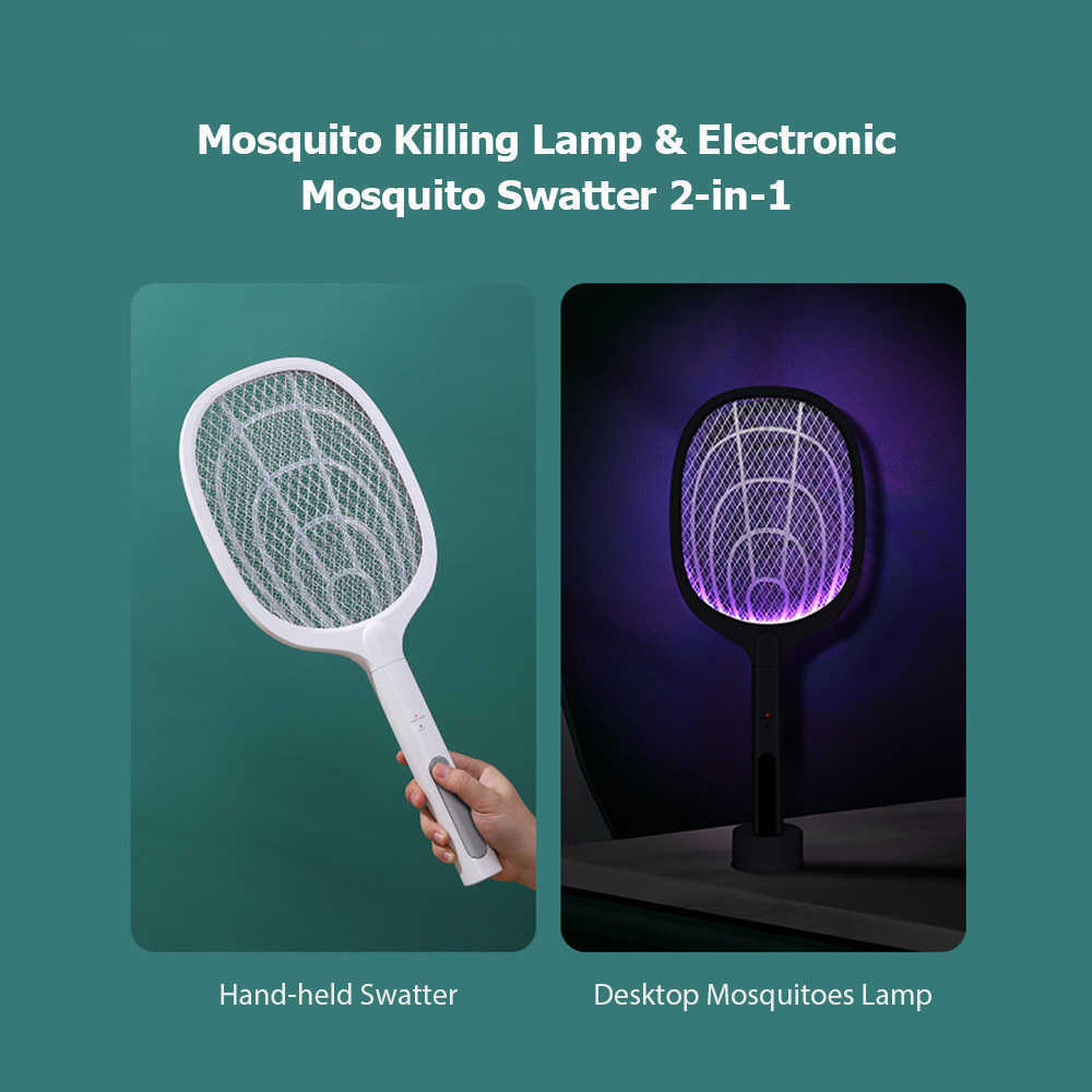 Pest Control Dödande lampa Elektronisk 2-i-1 Electric Shock Swatter laddningsbar myggmordare Bat 0129