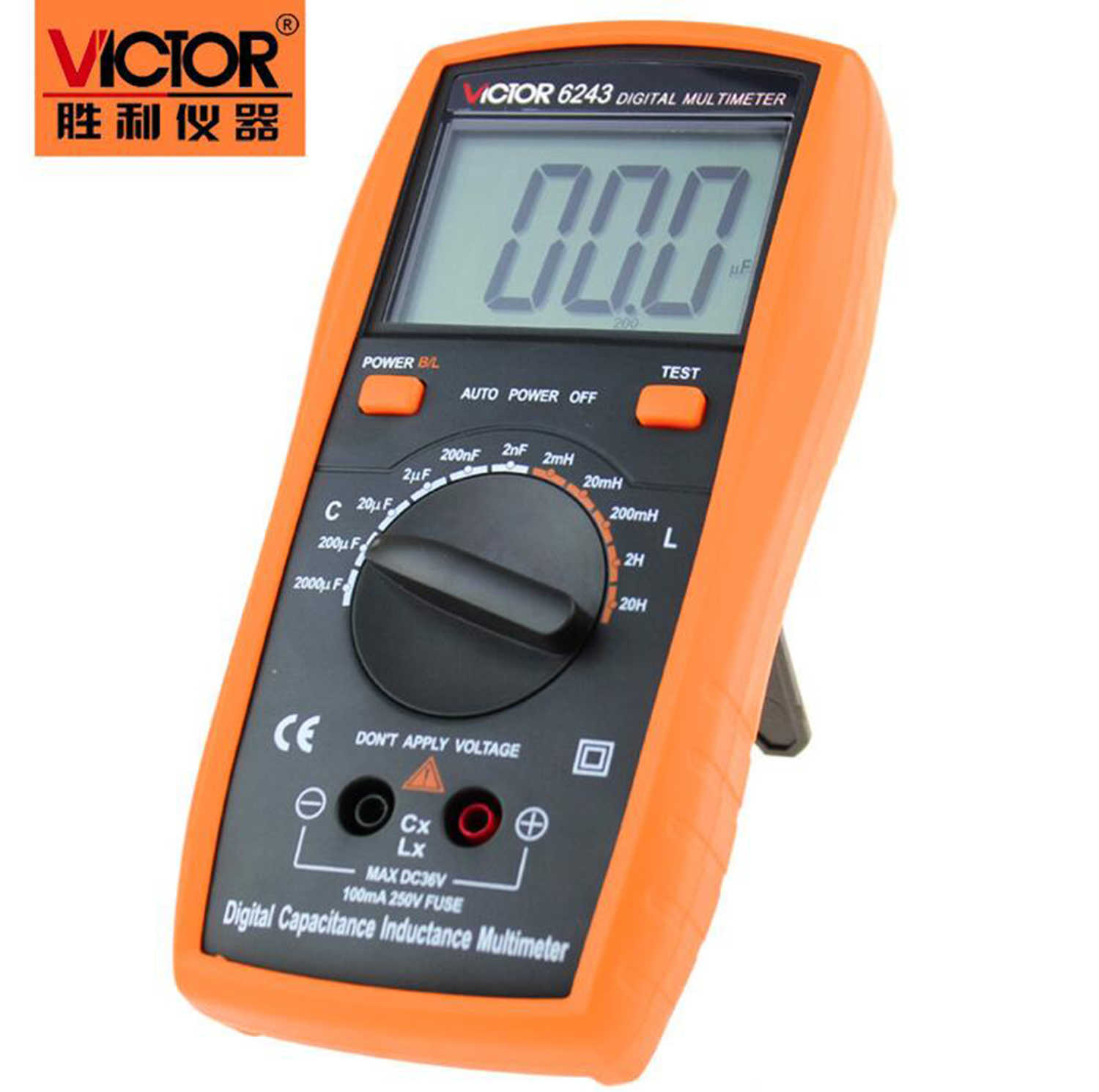 VICTOR VC6013 VC6243 Digital LCR Meter Capacitance Tester Diagnostic Tool Manual Range 2000 Counts Capacitor New.