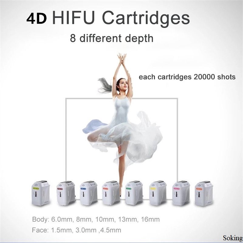 High Intensity Focused Ultrasound Cartridges Slimming HIFU Working Heads For Wrinkle Removal Face Lifting Neck Tightening Focus Ultrasonic Parts 20000 Shots