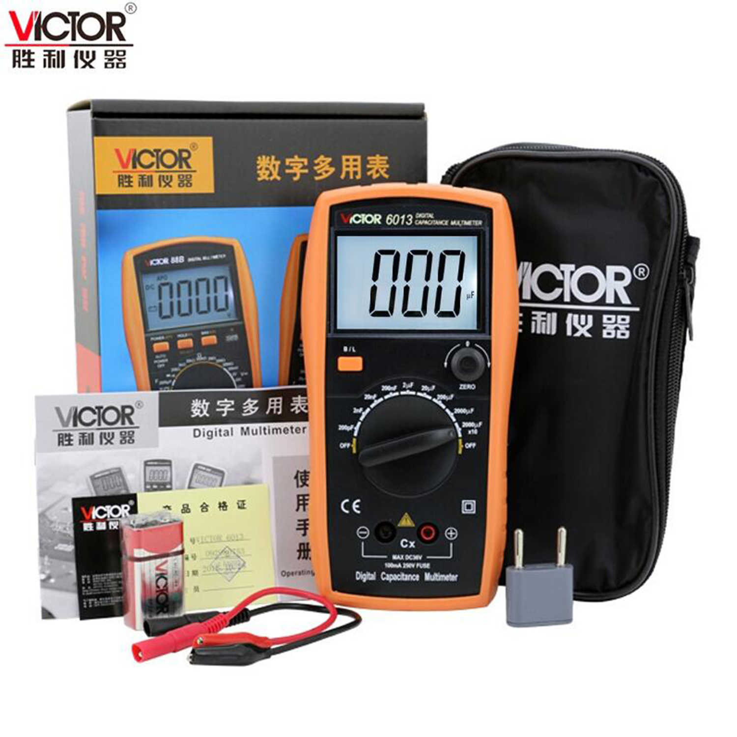 VICTOR VC6013 VC6243 Digital LCR Meter Capacitance Tester Diagnostic Tool Manual Range 2000 Counts Capacitor New.