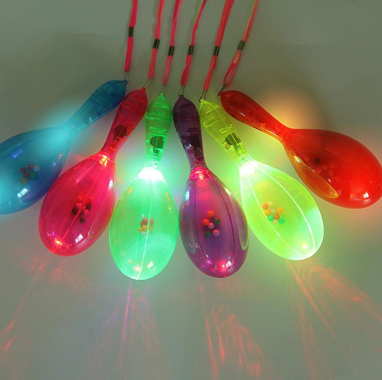 Party Decoration LED Flashing Maracas Light Up Neon Beach Hula Party Maracas Adult Bar KTV Cheer Props Glow Party Supplies SN5082