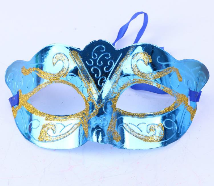 Maschera da festa Uomo Donna con Bling Gold Glitter Halloween Masquerade Maschere veneziane costume Cosplay Mardi Gras SN5085