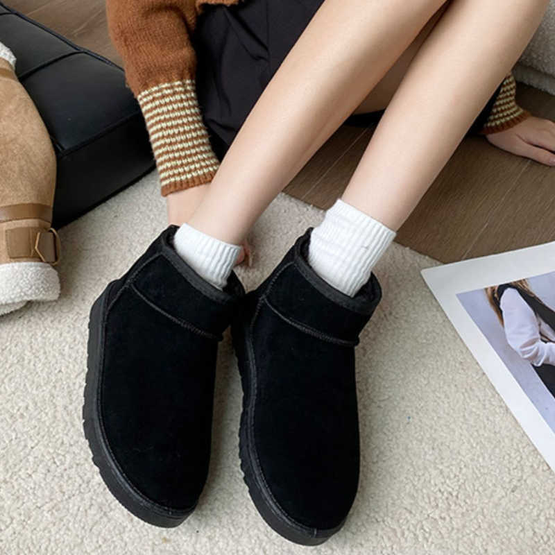 Boots Women Women Snow Women Ful Fashion One With Cashmere Warm Non Slip Solas grossas Novo inverno 2022 Cotton Shoes 221215