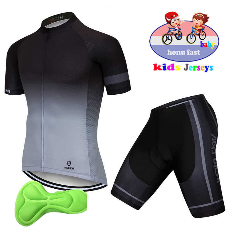 Наборы 2022 Детские майки наборы мальчиков девочки с коротким рукавом с коротким рукавом детская дорожная рубашка для горного велосипеда костюм Maillot Ciclismo Z230130