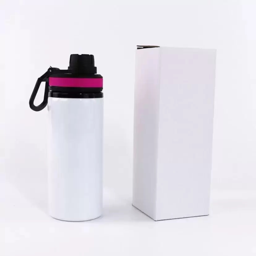 US Local Warehouse sublimation Bouteille d'eau de sport en aluminium 20 oz 600 ml gobelet à boire en aluminium à paroi simple avec couvercle bouteilles d'extérieur en métal 25 pièces / caisse 5 couleurs mélangées