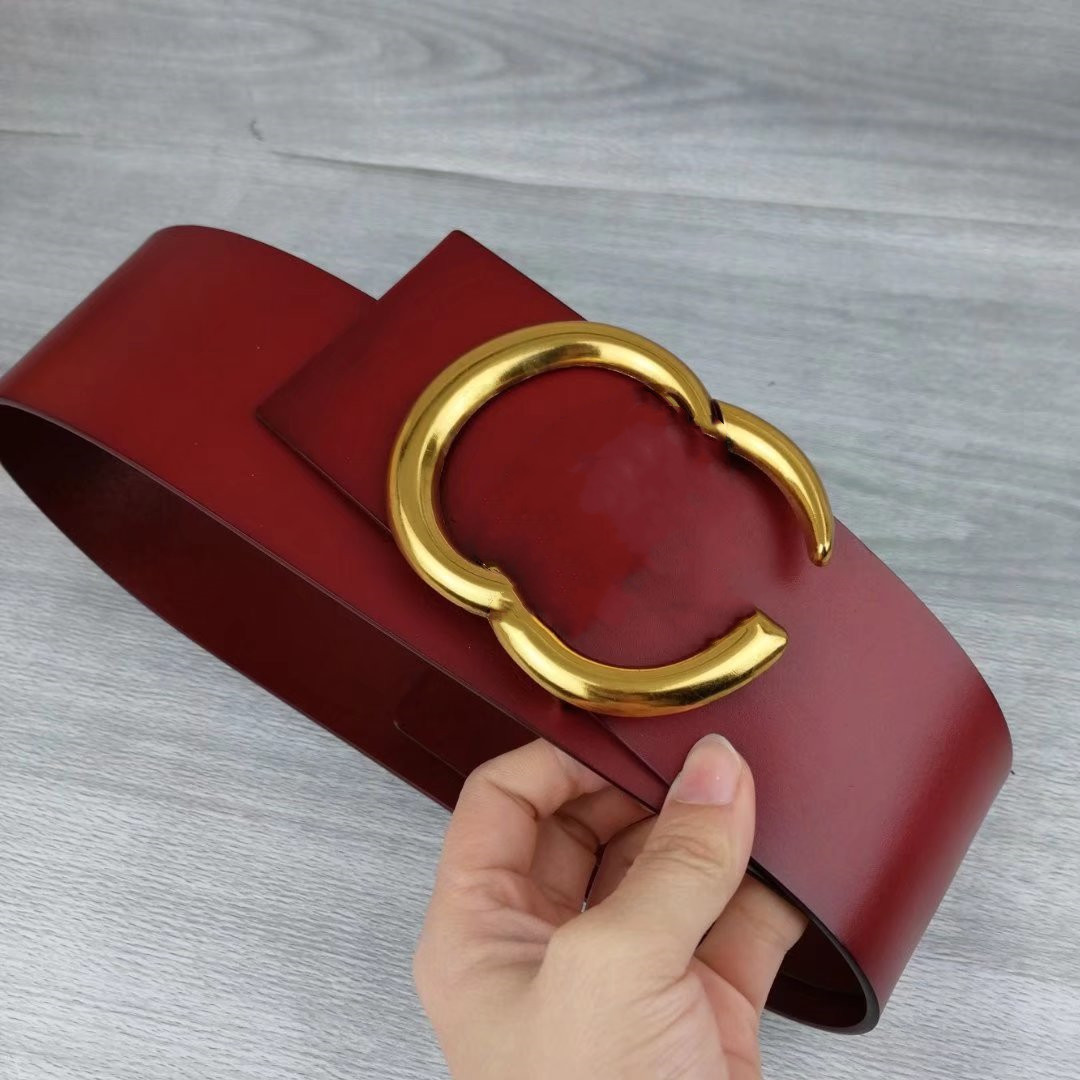 2023 Top Fashion Designer Classics Brand Belt Wide 7cm Ladies Leisure Letter Big Gold Buckle Luxury Belt Package Mail246m