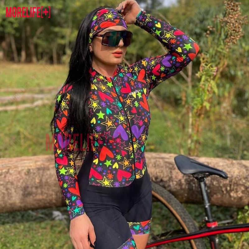 Cykeltröja sätter MLC Temperament Leopard Print Long-Sleeved Shirt Women's Sportswear Suit Outdoor Bicycle Road Custom Cycling Jumpsuit Z230130