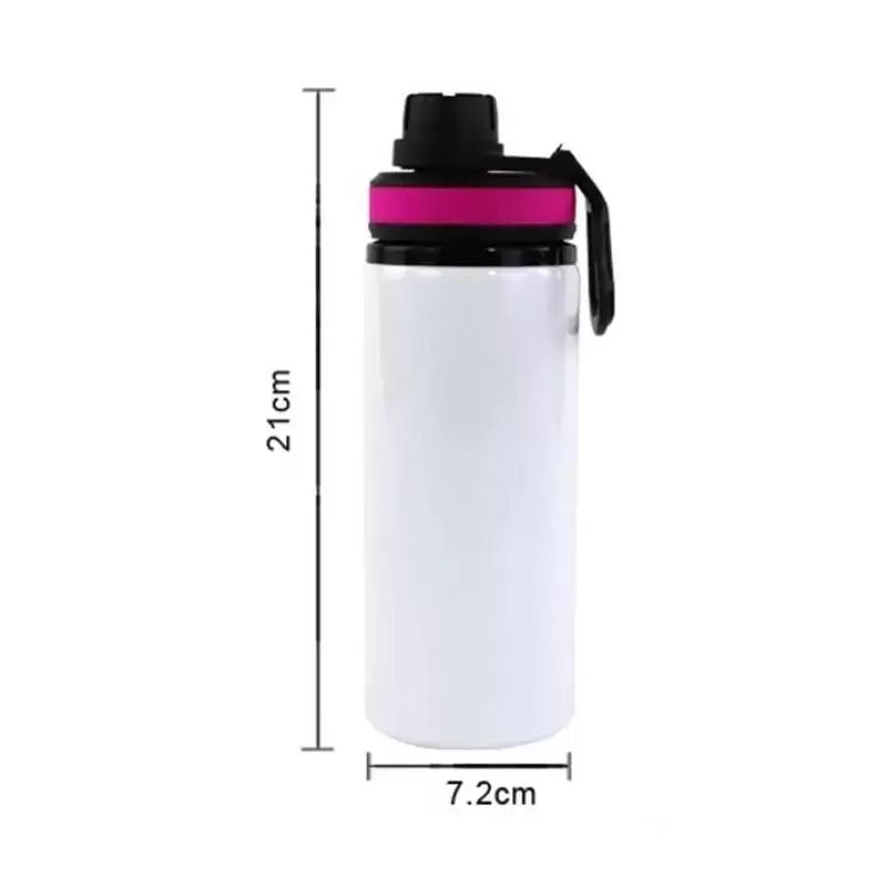 20 Unzen Sublimation Aluminium Sportwasserflasche 600 ml einwandiger Aluminium-Trinkbecher mit Deckel Matal Outdoor-Campingflaschen tragbar 5 Farben