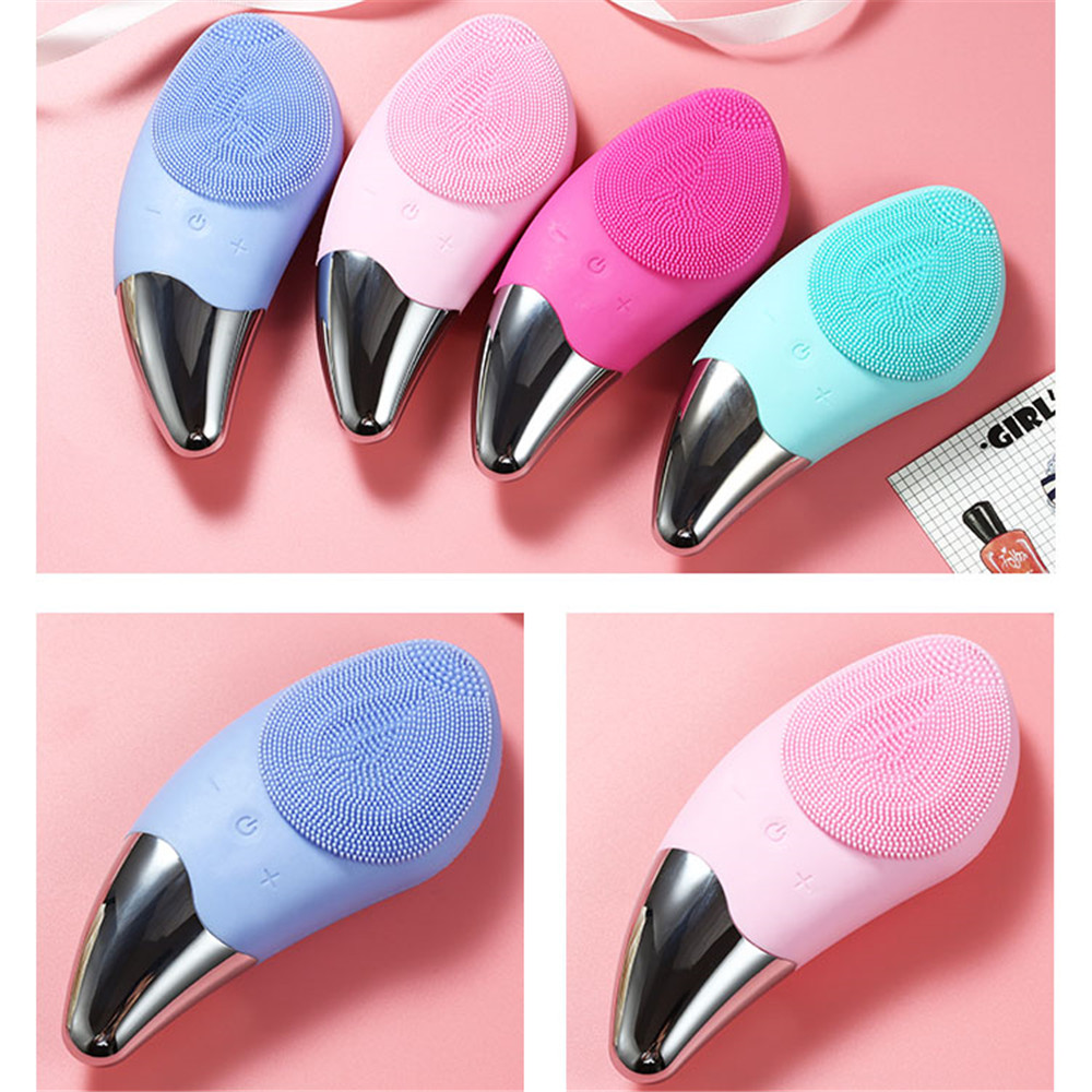 Mini Electric Electric Cleansing Brush Ultrasonic Silicone Faceer Cleaner Deep Pore Cleansing Skin Massager Chemer Brush Device