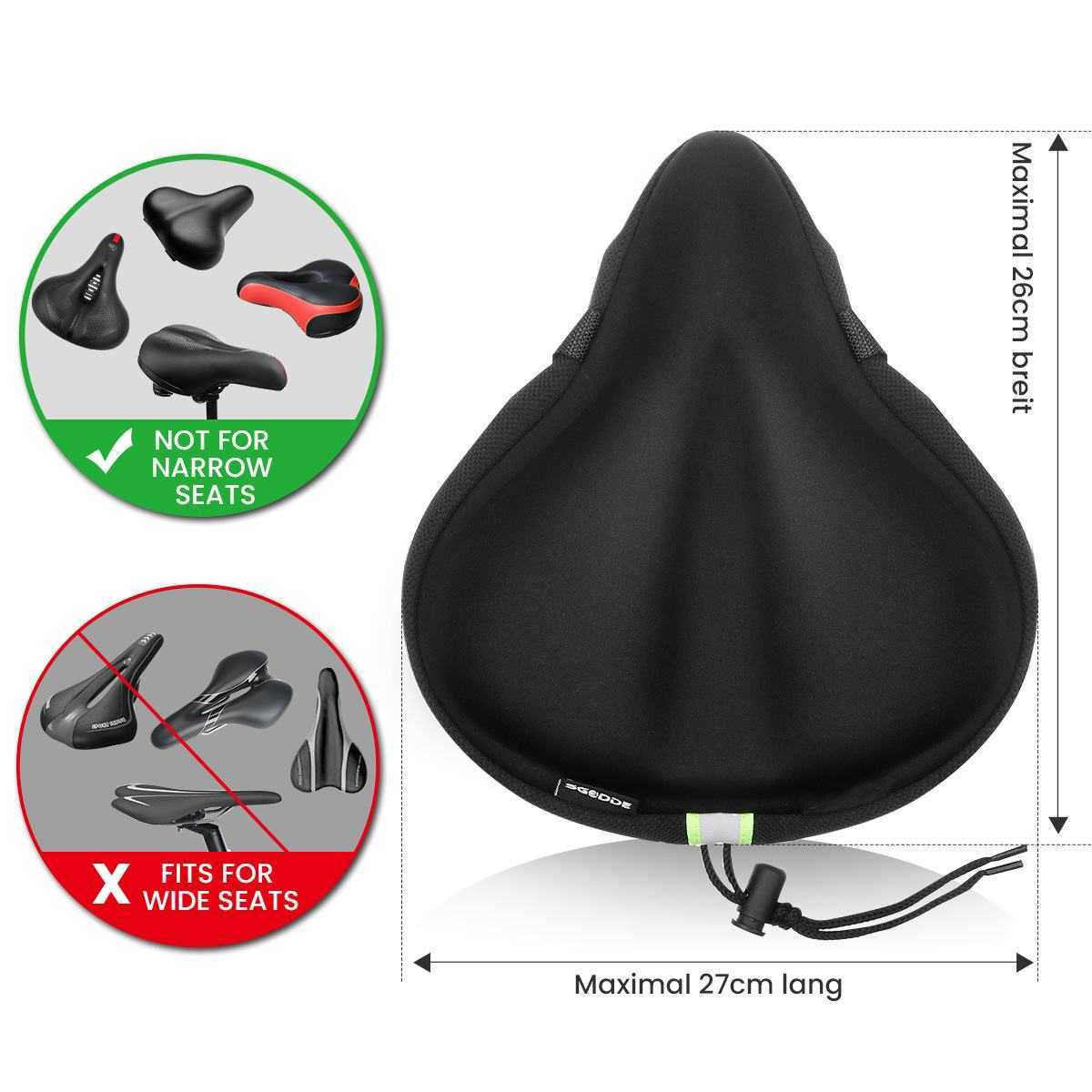 Saddles SGODDE 27x26cm Saddle Memory Foam Comfortable Breathable Reflective Bicycle Seat for MTB E-Bike Pad with Waterproof Cover 0130