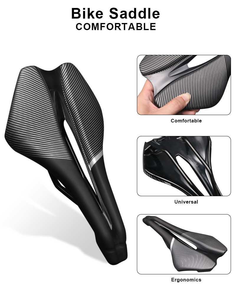 Saddles Bicycle Saddle Hollow Breathable PU Leather For Men Road Mountain Triathlon Tt Bike Cushion Lightweight Racing Cycling Race Seat 0130