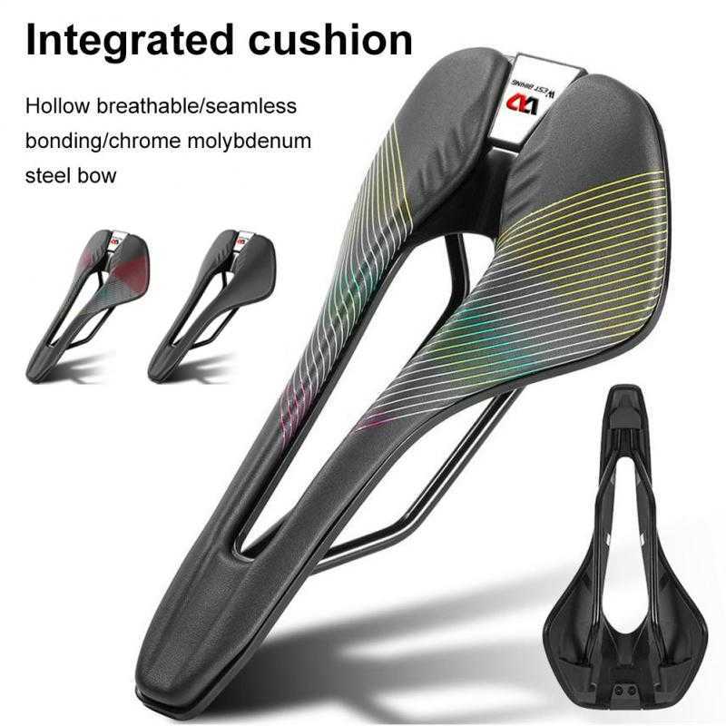 Hollow Shockproof MTB Road s Mountain Bike Racing Saddle PU Breathable Bicycle Soft Seat Cushion 0130