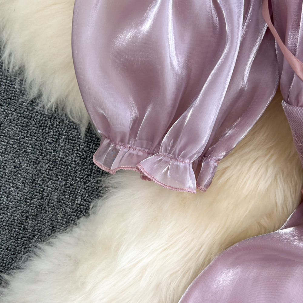 Легкие роскошные повседневные платья Высококачественные халаты Femme Slash Seck Подвески Vestidos Slim Thin Thin Shinking Package Purple Packer 2023