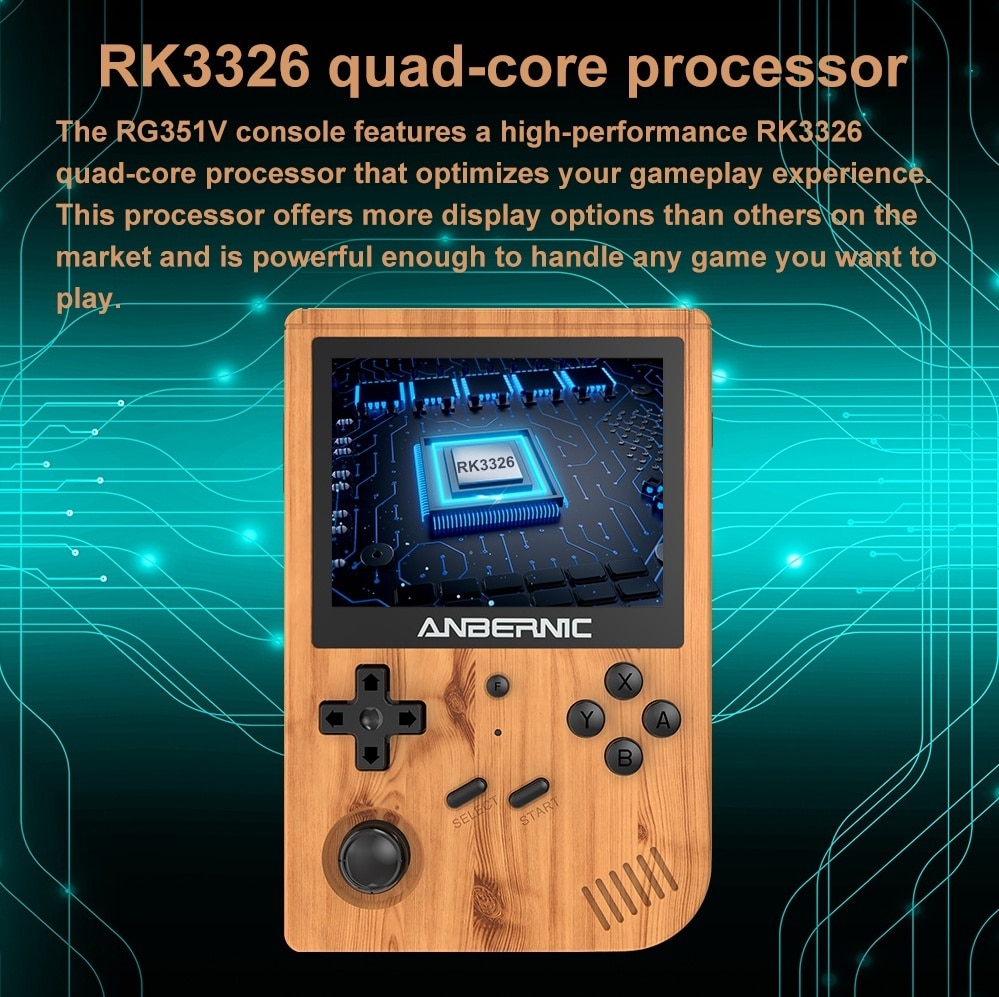 RG351V Portable Game Players ingebouwd 16G RK3326 Open Source 3.5 inch 640*480 Handheld Game Console Emulator voor PS1 Kid Gift