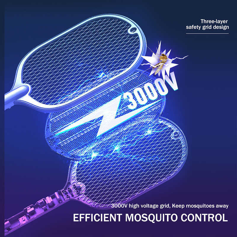 Ongediertebestrijding USB oplaadbaar 2in1 zomer elektrisch racket met UV Light Intelligent Kill Fly Swatter Trap Mosquito Killer Lamp 0129