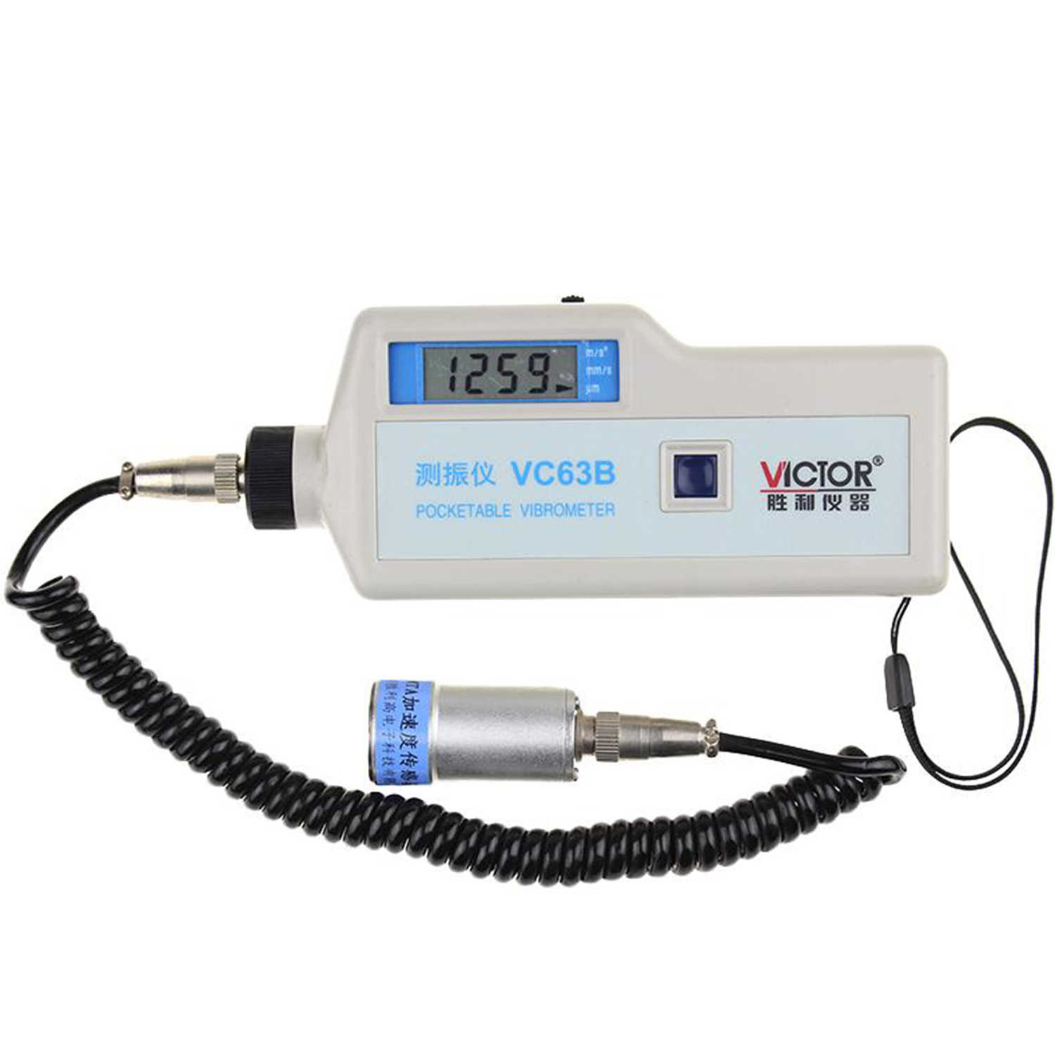 VICTOR 63B VC63B 3 1/2 Vibrometer Auto range Pocket Vibration Meter Displacement Speed Acceleration Measurement.