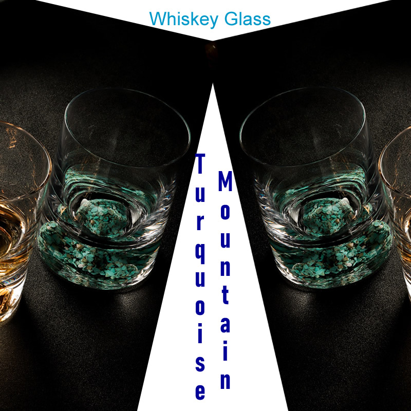 Whisky Glass Creative Turquoise Mountain Cup Vin à vin Golden Spirits Cup / Set Fored-Free
