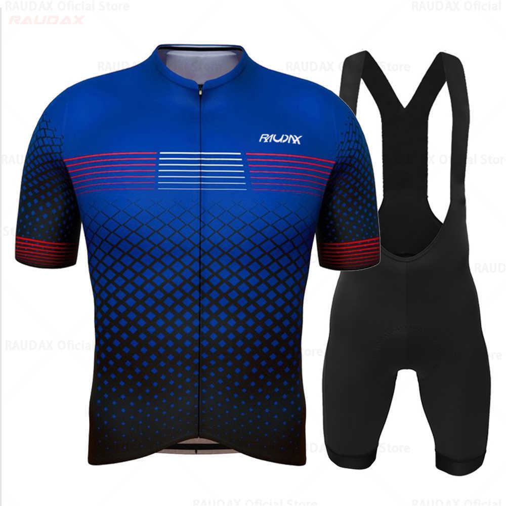 Ensembles Raudax 2022 maillot à manches courtes fluorescent Ropa Ciclismo Hombre vêtements de cyclisme d'été Triathlon cuissard à bretelles costume uniforme de vélo Z230130