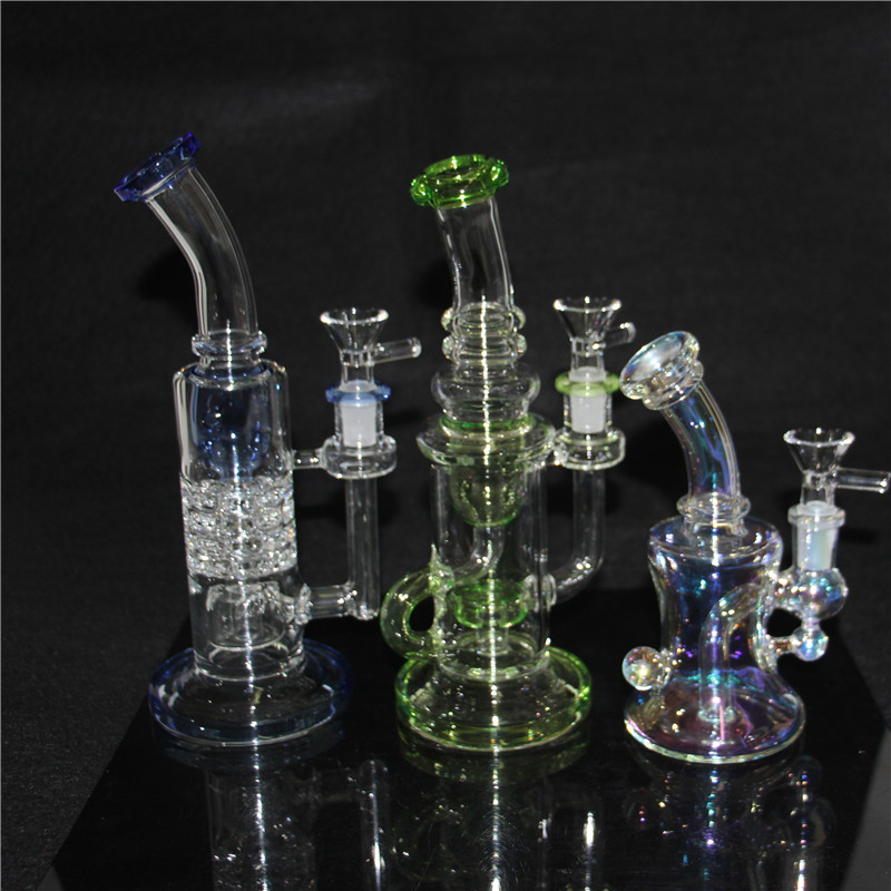 glass bong Hookah water pipes matrix Perc Heady dab rigs chicha Unique Glass Water Bongs Smoking Glass Pipe 14mm joint