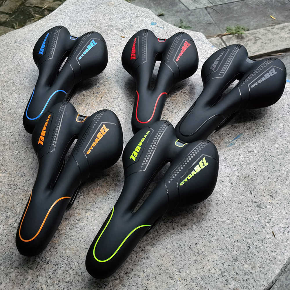 s CYCABEL Bike Silicone Cushion PU Leather Surface Silica Filled Gel Comfortable Cycling Seat Shockproof MTB Bicycle Saddle 0131