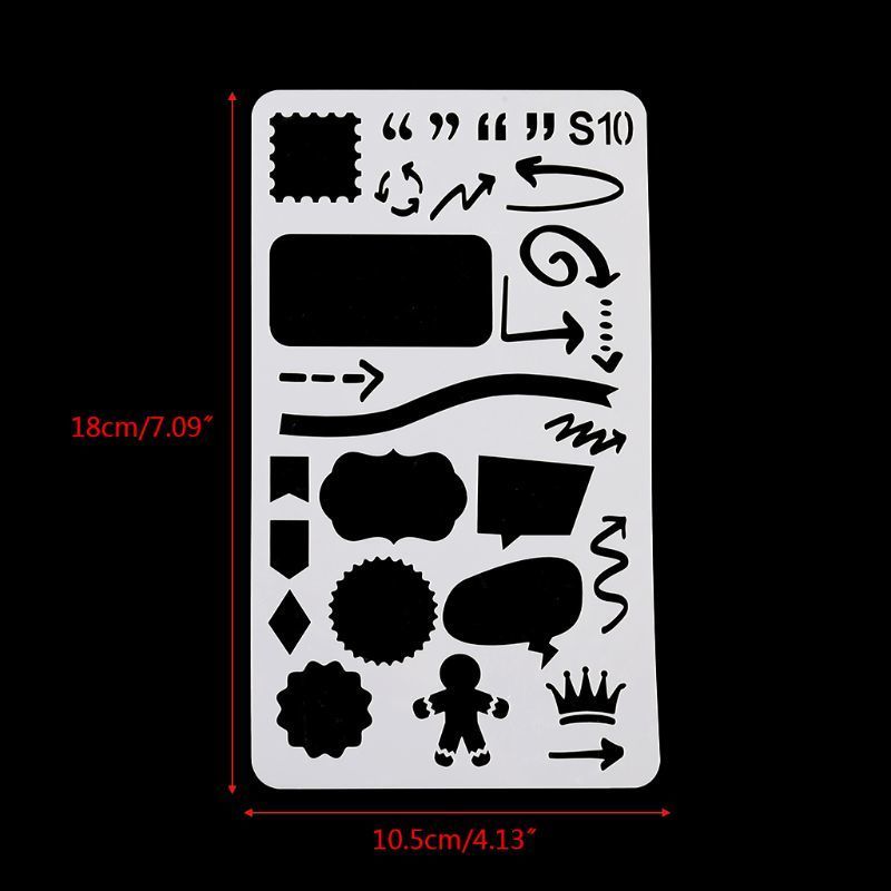 Other Desk Accessories set Journal Borders Drawing Template Ruler Stencil Painting Board DIY Album Decoration Tool Y98A 230130