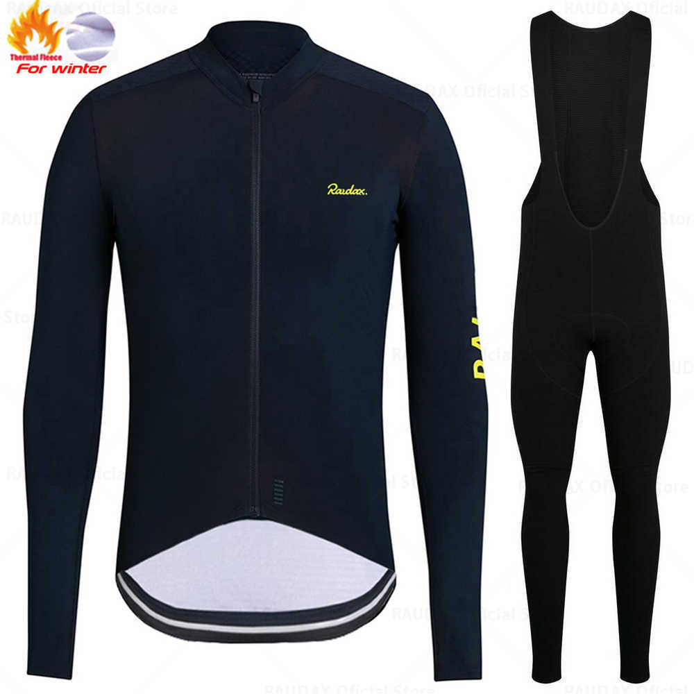 Zestawy Raudax Winter Thermal Polar Jersey Zestaw wyścigowy rowerowy kombinezon rowerowy Rower Rowerowy Ubranie triathlonowe Z230130