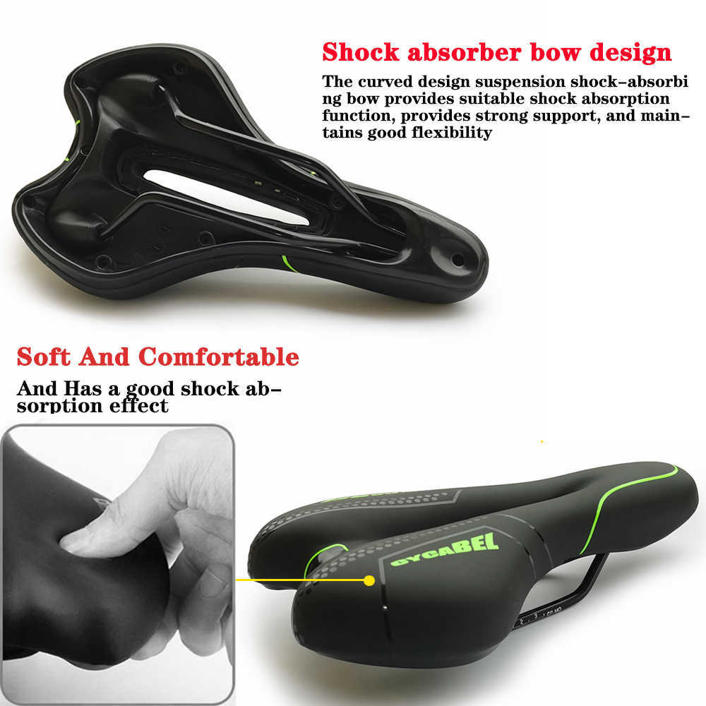 s CYCABEL Silica Gel Breathable PU Leather Hollow Comfortable Road MTB Bike Cycling Saddle Shockproof Bicycle Seat 0131